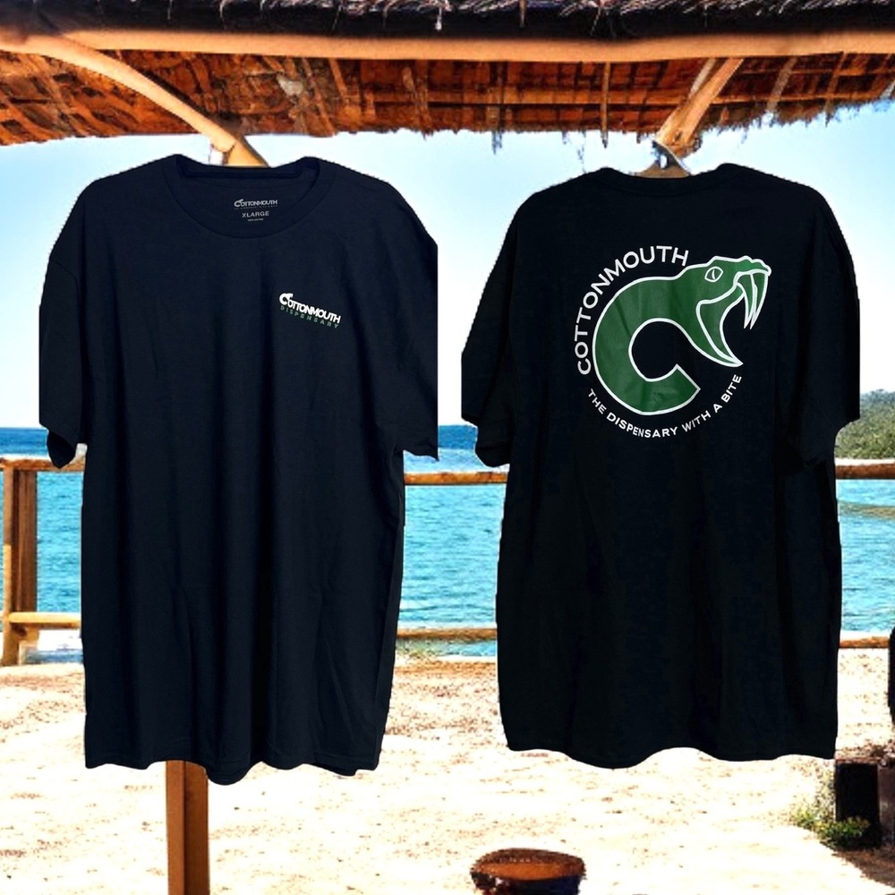 Cottonmouth T-Shirt Mens XL Black Snake‎ Logo Graphic Tee New